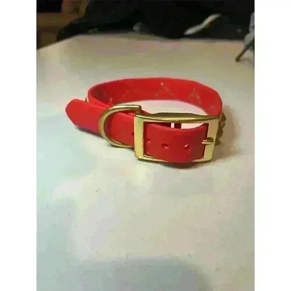 CR Premium Red Waterproof Dog Collar with Brass Hardware Medium - Picture 1 of 5